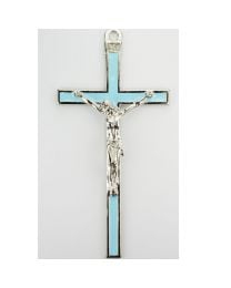 5" Blue Enameled Crucifix