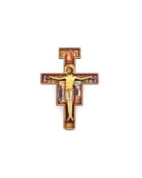 5.5" Wooden San Damiano Crucifix