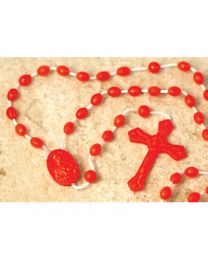 5MM Plastic Rosary - Red