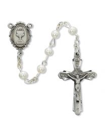 5mm White Pearl First Communion Rosary