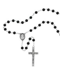 6MM Black Onyx Sacred Heart Rosary