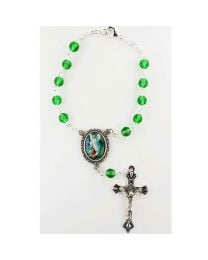 Green Guardian Angel Auto Rosary