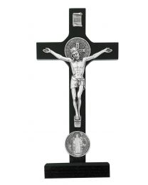 8" Black Standing St. Benedict Crucifix