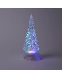 8.5" LED Clear Swirl Glitter Tree