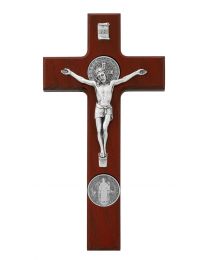 9" Cherry Stain St. Benedict Crucifix