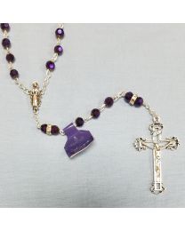 Amethyst Rosary with Blessed Mother Centerpiece