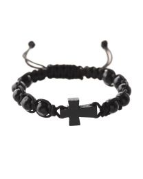 Black Corded Cross Bracelet  