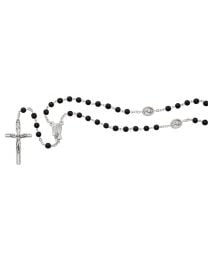Black Glass First Communion Rosary