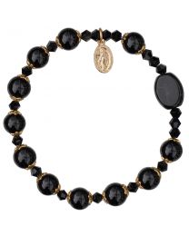 Genuine Black Onyx Rosary Bracelet 