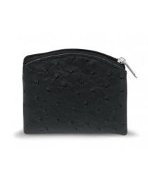 Black Ostrich Skin Pattern Rosary Pouch