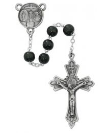Black Round Wood Rosary