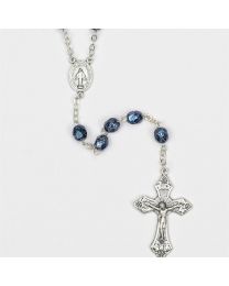 Blue and Black Fire Polished Rosary