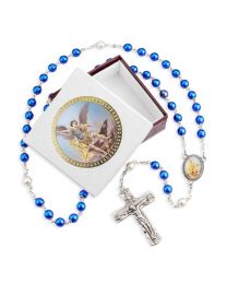 Blue Glass St. Michael Rosary