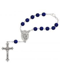 Blue St. Michael Auto Rosary 