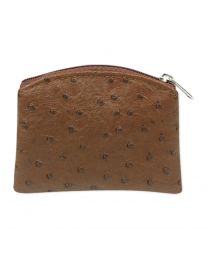 Brown Ostrich Skin Pattern Rosary Case with Satin Lining
