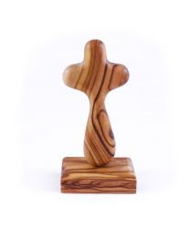 4" Comfort Olive Wood Cross with base
