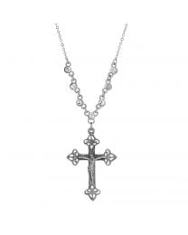 Crucifix Crystal Accent Necklace