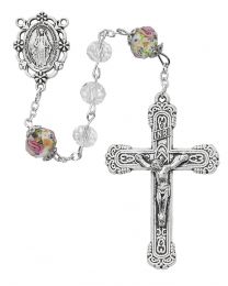 Crystal and Flower Beads Rosary