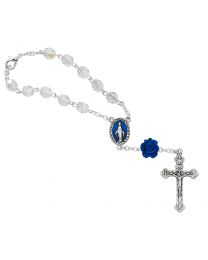 Blue Crystal Auto Rosary 