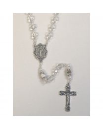 Crystal Clear Bead with Imitation Pearl Rosary