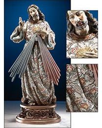 Divine Mercy Statue with Ornate Base