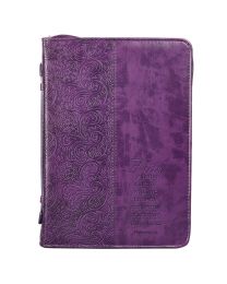 Faith Purple Faux Leather Fashion Bible Cover - Hebrews 11:1