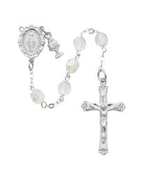 First Communion 6mm Crystal Rosary