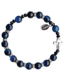 Genuine Blue Agate Rosary Bracelet
