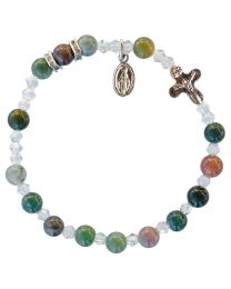 Genuine Multicolor Onyx Rosary Bracelet 