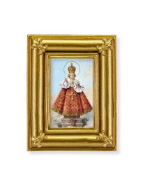 Gold Frame with Fleur de lis corners and an Infant of Prague print