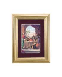 Gold Leaf Frame-Burgundy Matte with The Last Supper Print