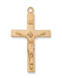 Gold/Sterling Silver Lord's Prayer Crucifix on 24" Chain