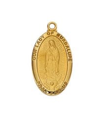 Our Lady of Guadalupe Gold on Sterling Silver Medal on 18" Chain