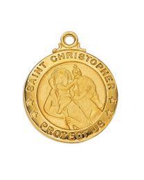 St. Christopher Gold on Sterling Silver Medal on 20" Chain