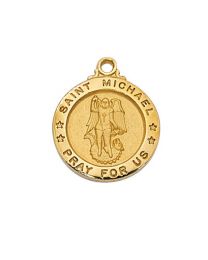St. Michael Gold on Sterling Silver Medal on 18" Chain