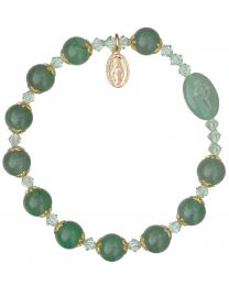 Genuine Green Jade Rosary Bracelet 