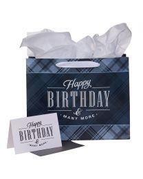 Happy Birthday Large Landscape Gift Bag Set with Card
