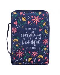 He Has Made Everything Beautiful Navy Floral Value Bible Cover - Ecclesiastes 3:11