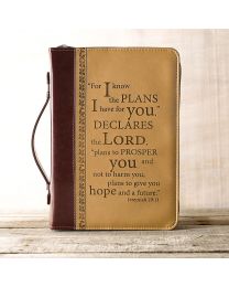 I Know the Plans Brown Faux Leather Classic Bible Cover - Jeremiah 29:11