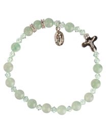 Genuine Jade & Crystal Rosary Bracelet