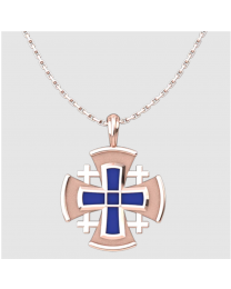 Jerusalem Cross with Pendant and 18" Sterling Silver Chain