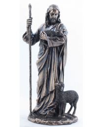 11.25" Shepherd Jesus - Bronze Style Statue 