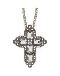 Jewelry Regal Filigree Crystal Cross Pendant Necklace