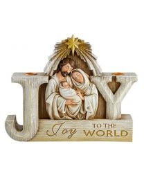 Joy to the World Nativity Advent Candleholder