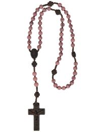 Jujube Wood & Genuine Rhodonite Rosary