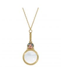 Mary and Child Magnifying Glass Pendant Necklace