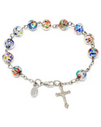 Multicolor Genuine Murano Rosary Bracelet