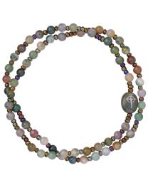 Genuine Multicolor Onyx Rosary Bracelet