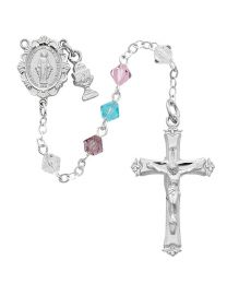 Multicolor Tin Cut First Communion Rosary