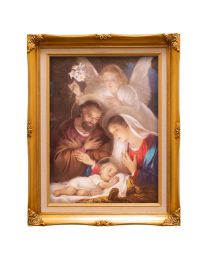 Holy Family at the Manger Gold Framed Art Print 